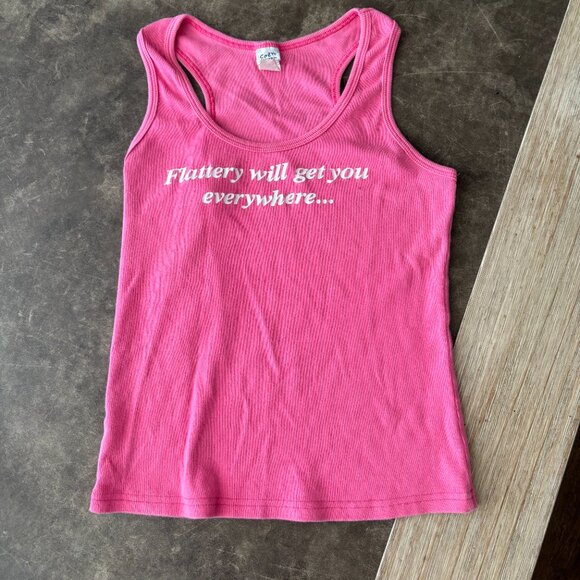 "Flattery Will Get You Everywhere" Tank Top - Picture 2 of 4